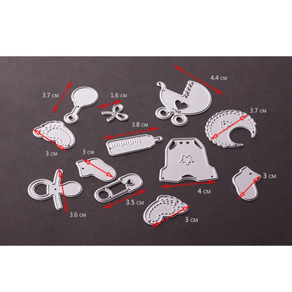 

12Pcs metal cutting dies cut die mold Baby Supplies Set decoration Scrapbook paper craft knife mould blade punch stencils dies