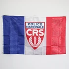 Флаг Франции с национальным гимном марсели и гербом национальной полиции CRS 100D полиэстер 3x5 футов 90x150 см Баннер