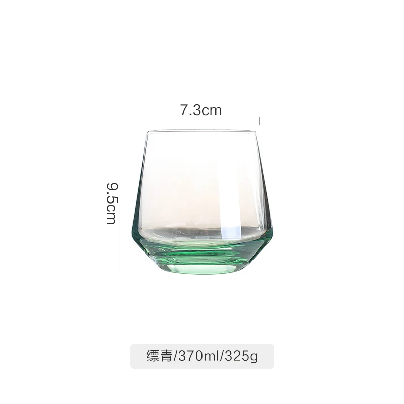 Green 370ml Бутылочки для эфирных масел бытовые стаканы для питья стеклянные es прозрачные стаканы для воды домашний бокал для вина без ножки пиво Лулу Лимон Посуда для напитков - Цвет: Green 370ml