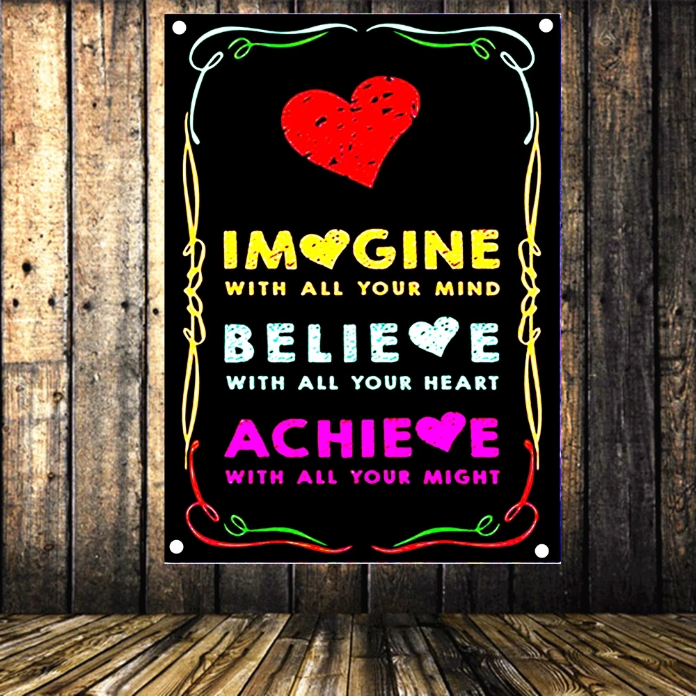

Vintage Historical Quote Motivational Posters Flags & Banners Tapestry; Success Wall Art Inspired by Famous Leaders and Thinkers