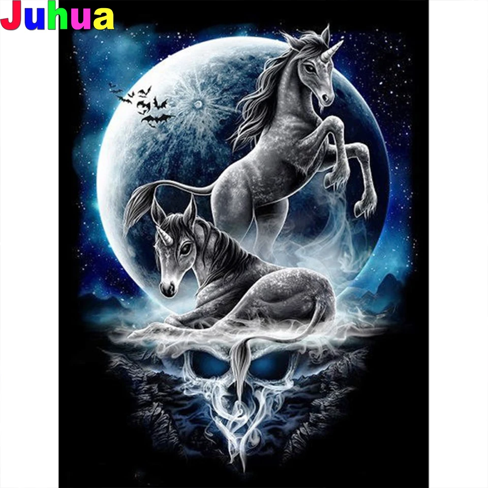 

Moon landscape Unicorn 5d Diy diamond painting full round/square drill mosaic diamond stitch diamond embroidery gift home decor