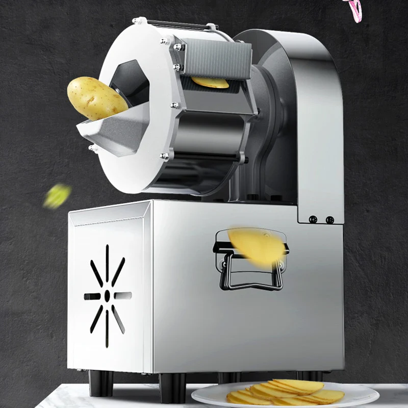 

Electric Vegetable Cutter Machine Stainless Steel 0.8-12mm Thickness Potato Carrot Tomato Fruit Slicers Food Processors