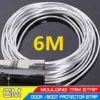 Новый 6 м хромированный молдинг отделка полоса двери автомобиля край царапин защитная крышка полоса рулон