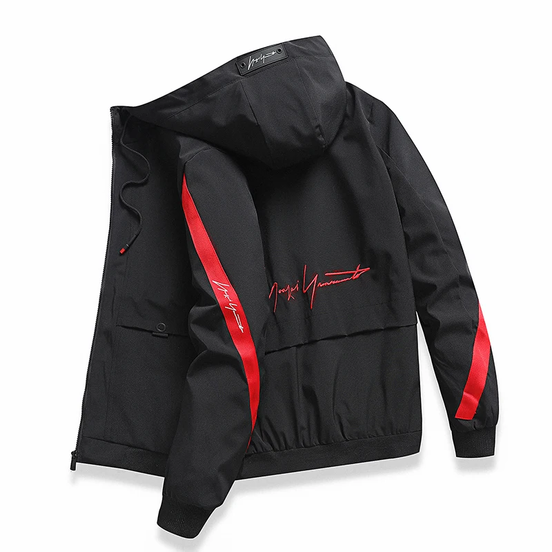 

YASUGUOJI New 2021 Spring and Autumn Jacket Men Thin Jackets Men Casual Men Windbreaker Hooded Jacket for Men Outwear