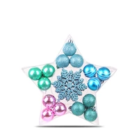24pcs christmas ball snowflake pendant set snowflake shaped set christmas tree hanging ornament decorations random color