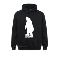 bear silhouette white pullover hoodie 2021 popular long sleeve fashion pullover hoodie for men red cotton clothing