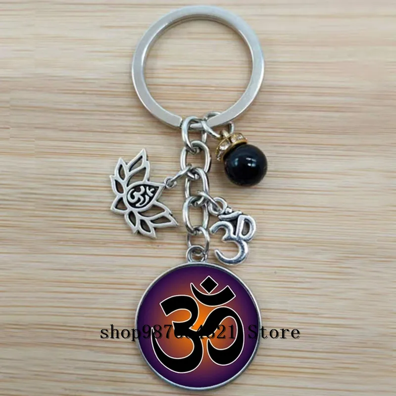 Креативный ретро стеклянный купол на брелок буддийская чакра ювелирные изделия
