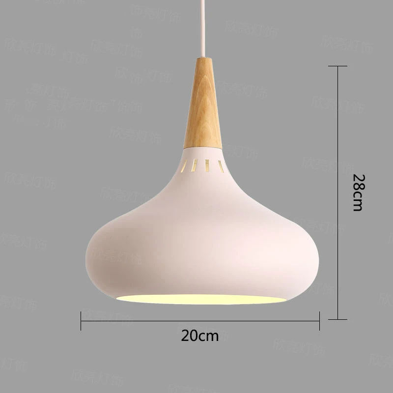 Diameter 20cm Светодиодный подвесной светильник, винтажный Лофт, подвесные светильники/подвесные лампы, алюминиевый подвесной светильник, деревянные подвесные светильники, кухонная лампа - Цвет корпуса: Diameter 20cm