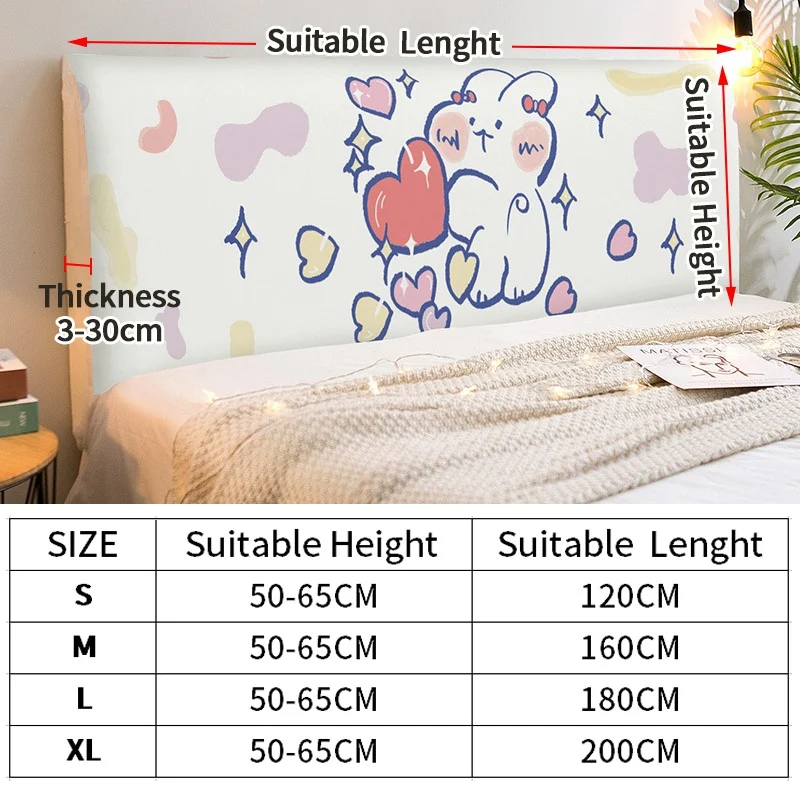 

Nordic Bed Head Back Protector Kid Room Decor Cartoon Headboard Cove Elastic Bed Head Cover for Home Decor