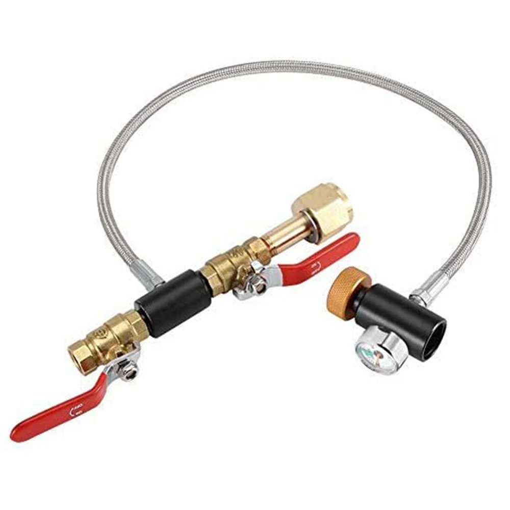 

G1/2 CO2 Cylinder Refill Adapter Bottle CO2 Tank Soda Maker Fittings 24In Soft Hose