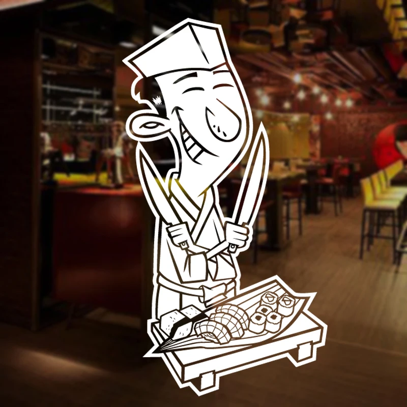 

Sushi Bar Wall Sticker Restaurant Japanese Food Glass Decal Poster Vinyl Art Decor Mural Decoration sushi1004