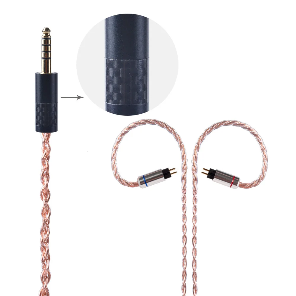 OFHC 24 AWG 6N высокой чистоты Медь кабель 2,5/3,5/4,4 мм балансный кабель с MMCX/2PIN/QDC для BL-03 BLON ZS10 PRO ZSX C12 BA5