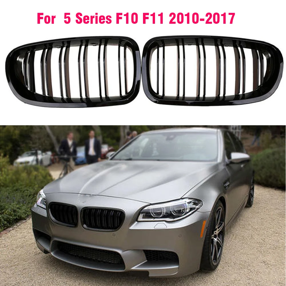 Gloss Car Front Grille Wide Kidney Grille Grill For BMW 5 Series F10 F11 520d 530d 540i 528i 535i M5 Front Bumper Grille