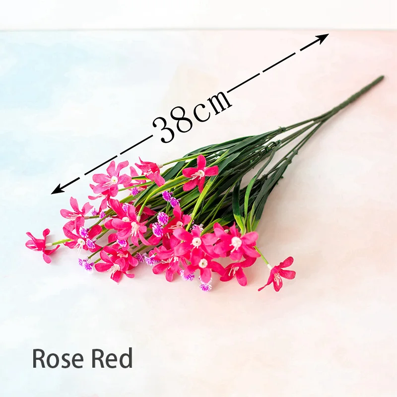

38cm Artificial Plastic Orchid Flower Plant Fake Silk Wedding Flower Arrangement for Wedding Decoration Home Office Table Decor