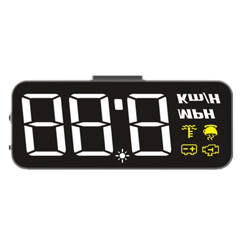 

New 3.2 Inch Black HUD Digital Car Head Up Display Windshield Speed Projector Security Alarm Water Temp Overspeed RPM Volt