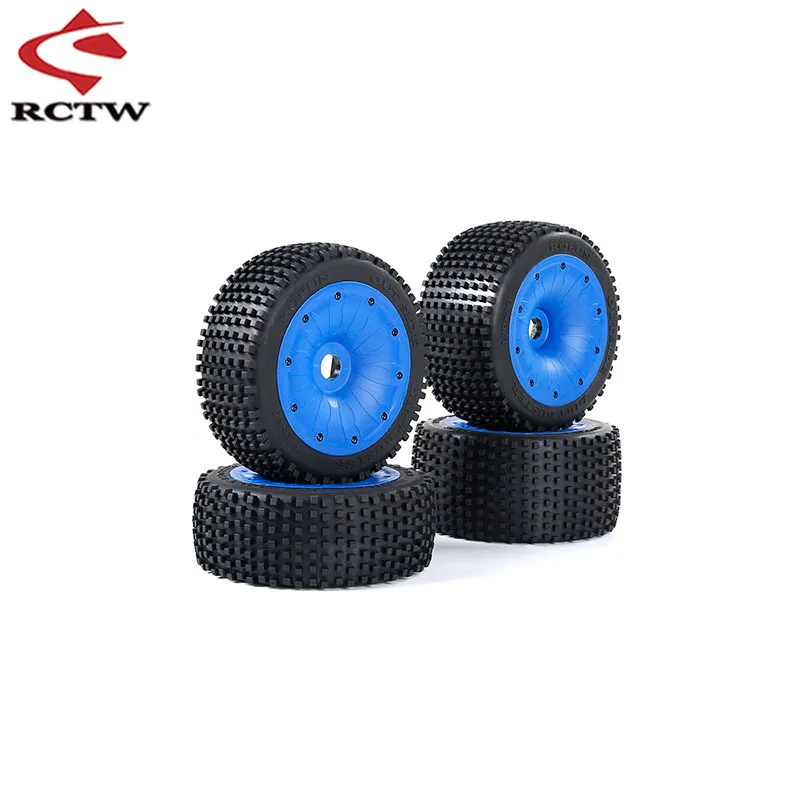 

New Front and Rear Wheel Small Nail Tire Sealing Rim Assembly 4pc for 1/5 Rc Car Hpi Rovan Km Rofun Baja 5b Ss Buggy Truck Parts