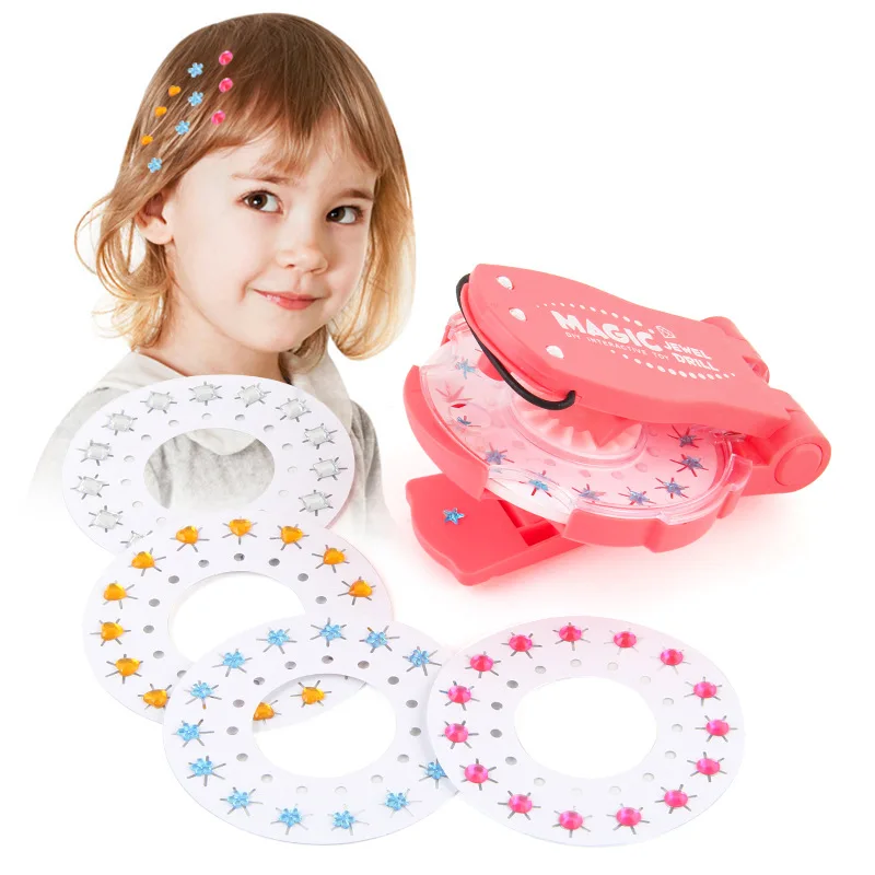

DIY Girls Hair Styling Toy Nail Drill Diamond Stickers Blingbling Hair Styling Dress Up Tool Girls Birthday Gifts