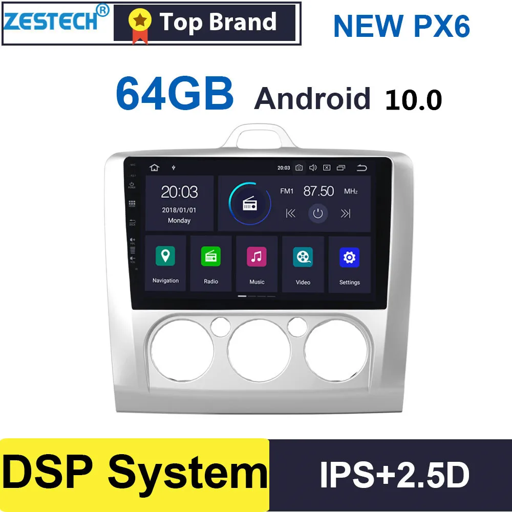 Android 10 0 2.5D IPS 9 &quotGPS Радио DVD плеер для Форд Фокус классический 2005 2011 ручной