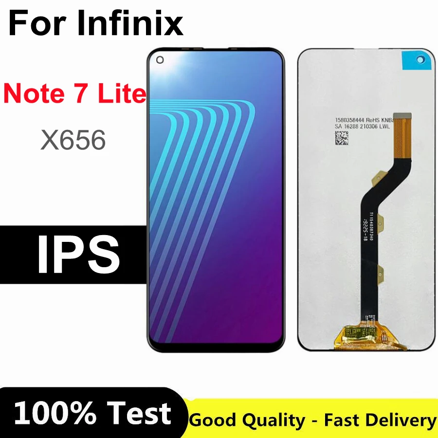 

6.6" For Infinix Note 7 Lite X656 LCD Display Touch Screen Digitizer Complete Assembly for Infinix X656 Display