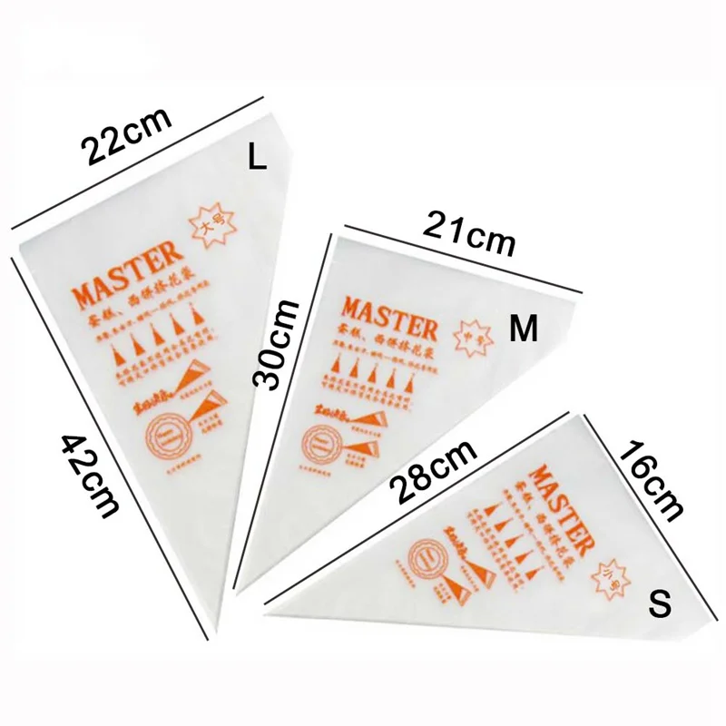 Одноразовые Кондитерские пакеты размером S/M/L 100 шт. глазурь помадка торт крем для