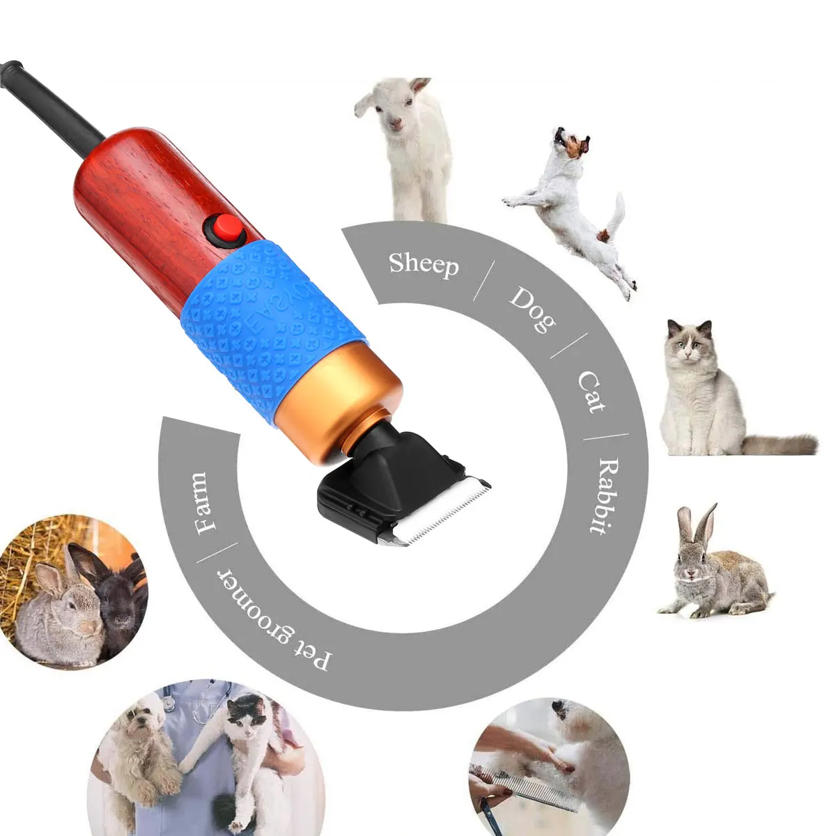 200W 6000rpm 5 Speed Electric Shearing Horse Dog Sheep Shear Animal Pet Grooming Clipper Trimmer Hair Cutter | Инструменты