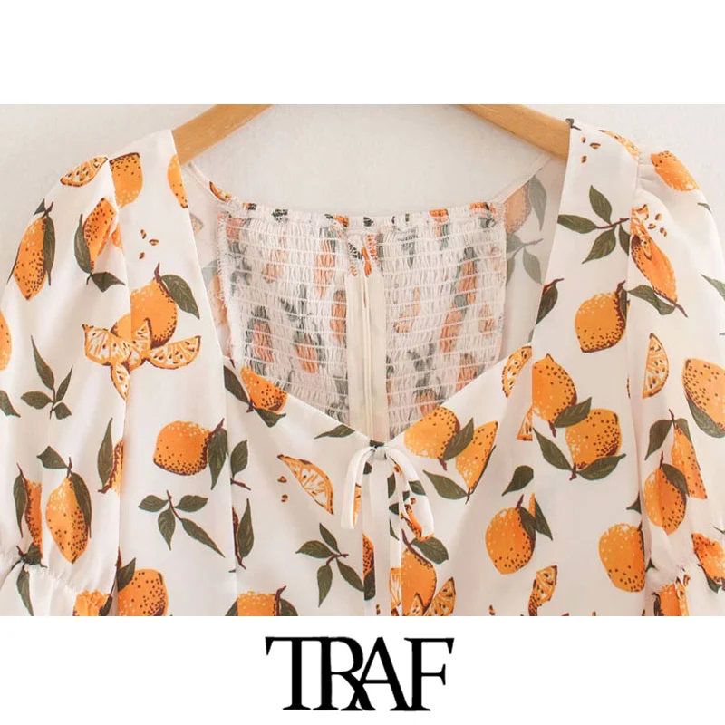 Блузка женская укороченная с принтом лимона на молнии сзади | Женская одежда