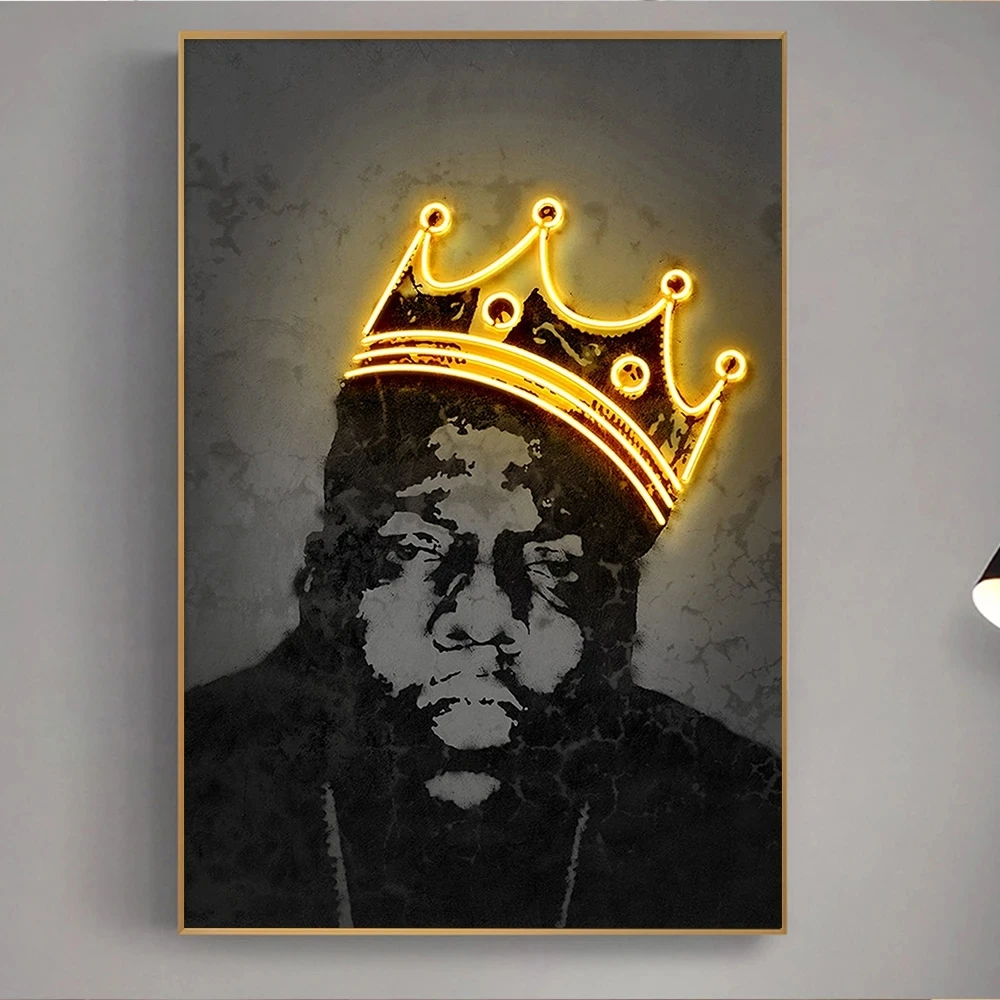 Тревис Скотт музыкальная звезда неоновый постер Biggie 2pac Хип-хоп рэпер модное