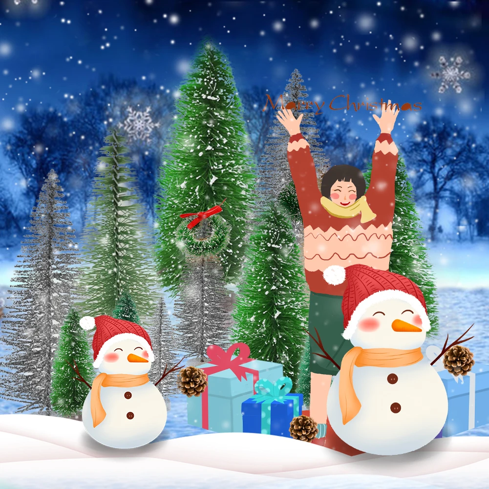 49 шт маленькое Рождественское дерево сизаль шелковая Снежная башня сосновая