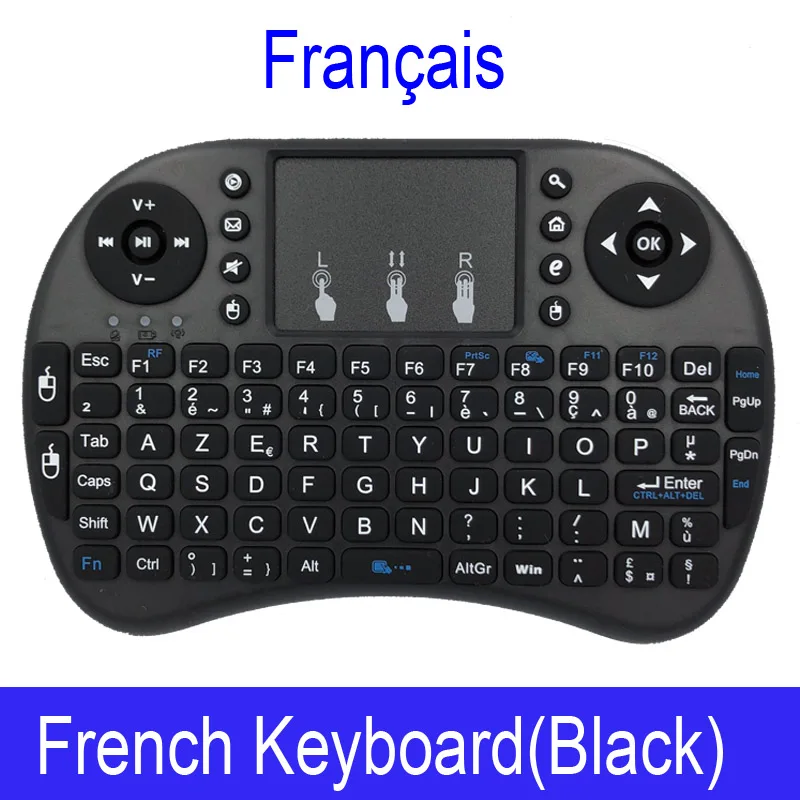 Air-mouse Touchpad Tv-Box пульт дистанционного управления Русский Испанский Английский с подсветкой I8 Мини беспроводная клавиатура