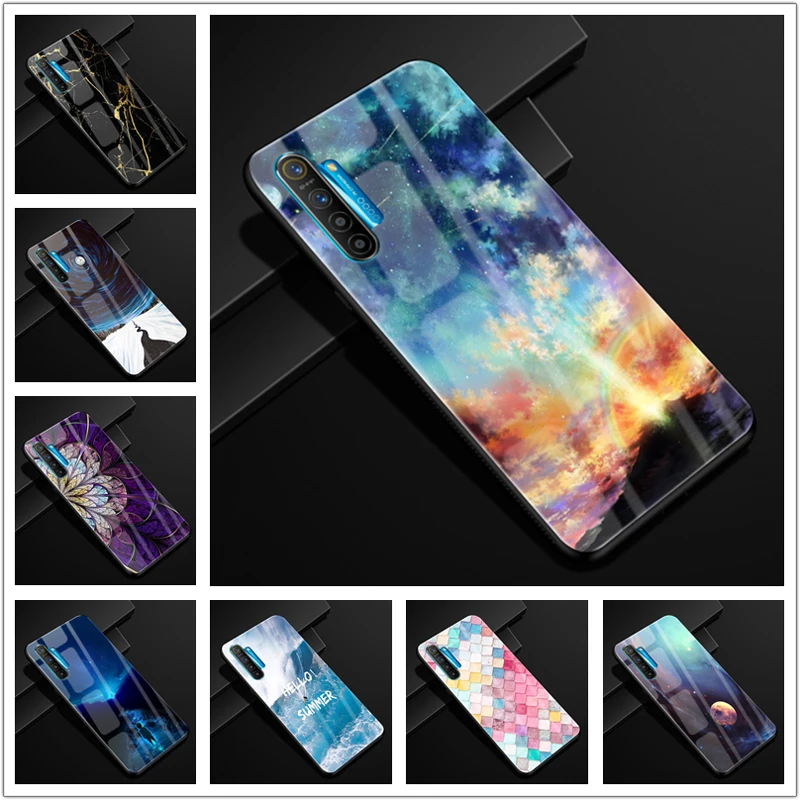 Для OPPO Realme X2 чехол 6,4 ''стекло твердая задняя крышка чехол для телефона s для OPPO RealmeX2 X 2 силиконовый бампер Fundas для OPPO Realme XT