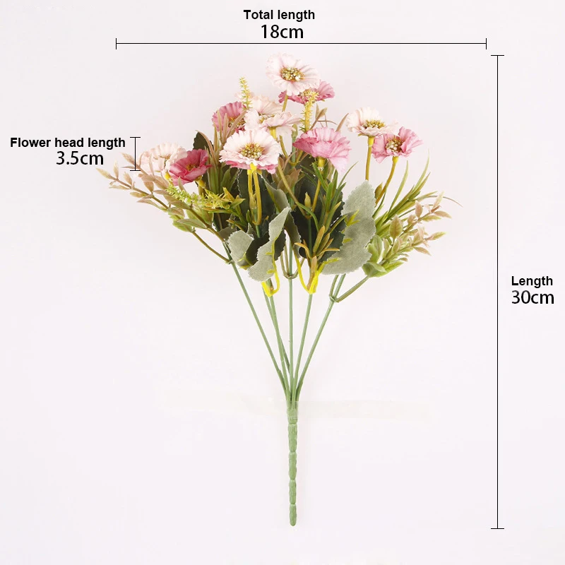 Шелковые ромашки окно зелень искусственная Осеннее украшение для стола