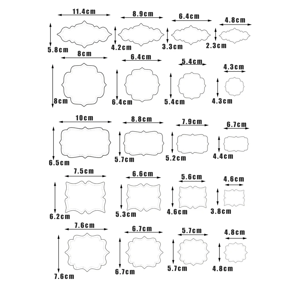 polymer clay cutter Stainless Steel Cake Fondant Mould European style mirror frame blessing border Shape Mold cookie Tools | Дом и сад