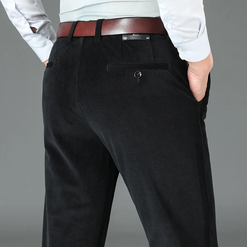 Зимние вельветовые плотные повседневные брюки деловая мода высокое качество