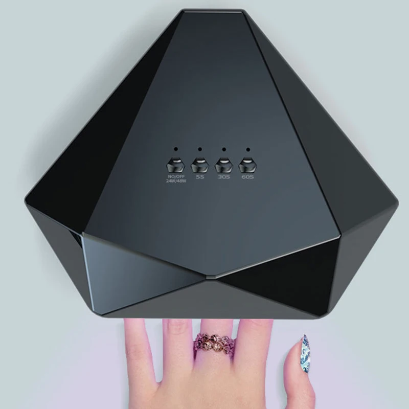 

48W Nail Lamp Diamond Shaped UV LED Curing Speed Polish Light 30 LED Nail Dryer 3 Timers Auto Sensor Nail Manicure&Pedicure Kit