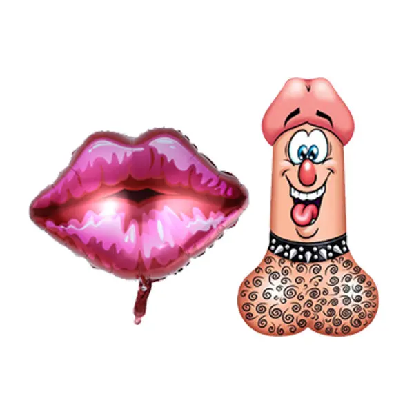 

Воздушные шары из майлара, с красными губами и пенисом