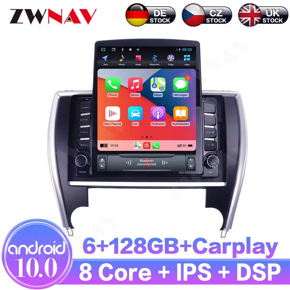 

Для Toyota Camry 2012-2015 Android10 6 + 128 IPS сенсорный экран приемник автомобильный мультимедийный радиоплеер GPS навигация с DSP Carplay