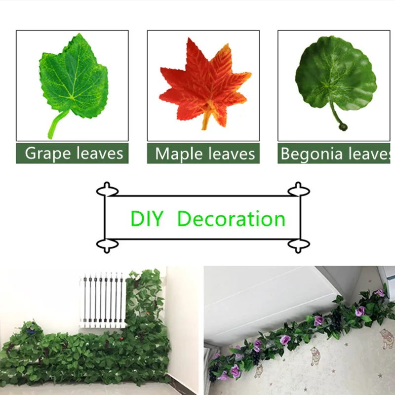 2 1 M искусственная Виноградная лоза Листва Цветы домашний Декор Искусственный