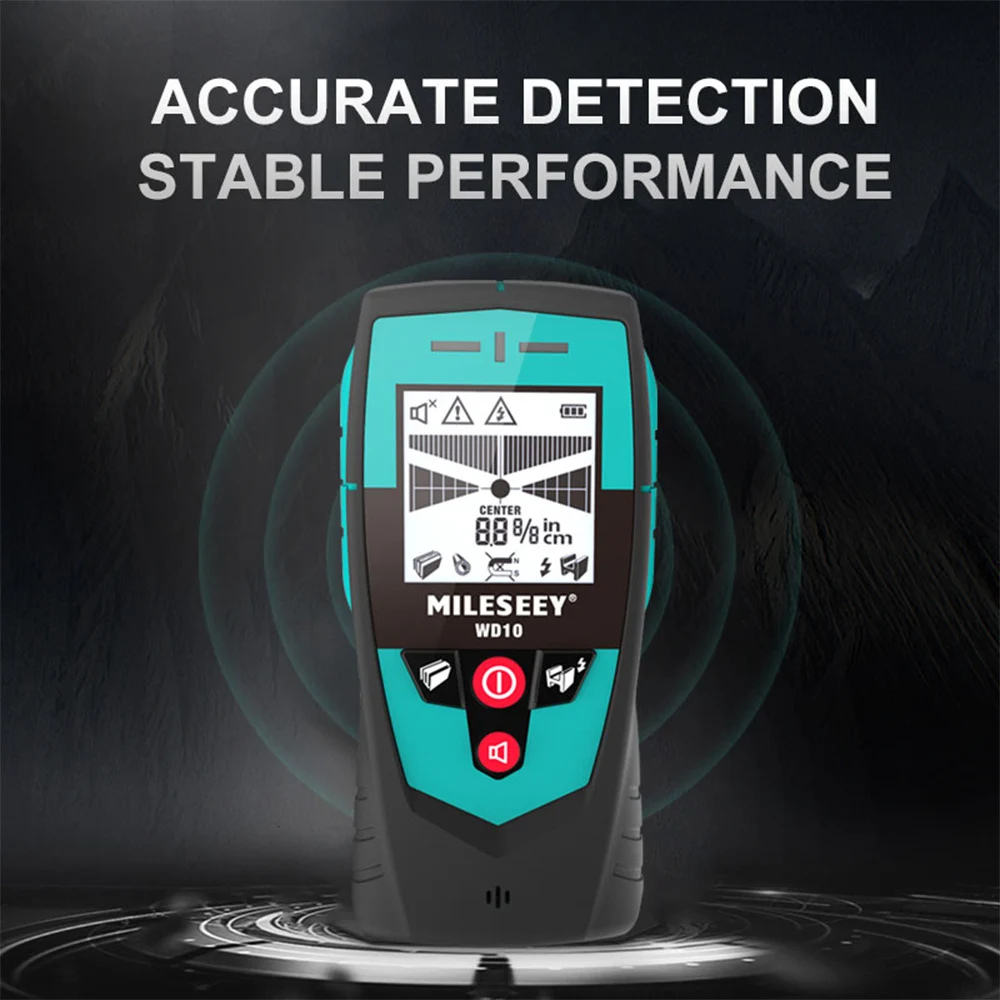 Mileseey ручной детектор стены с большой площадью Сенсор металлодетектор Stud Finder