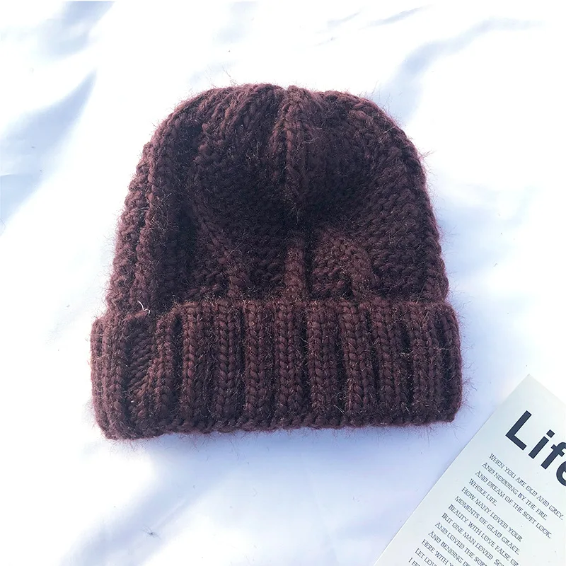 Зимние шапки для женщин вязаная шерстяная шапка мужчин повседневная унисекс