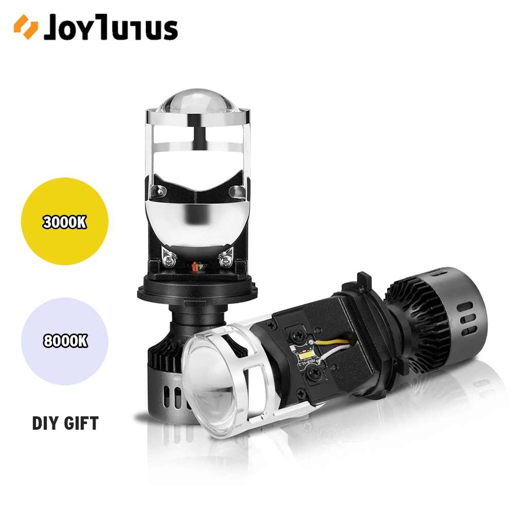 2 шт. H4 светодиодный объектив Мини проектора Conversion Kit 6500 к фара Hi/короче спереди и