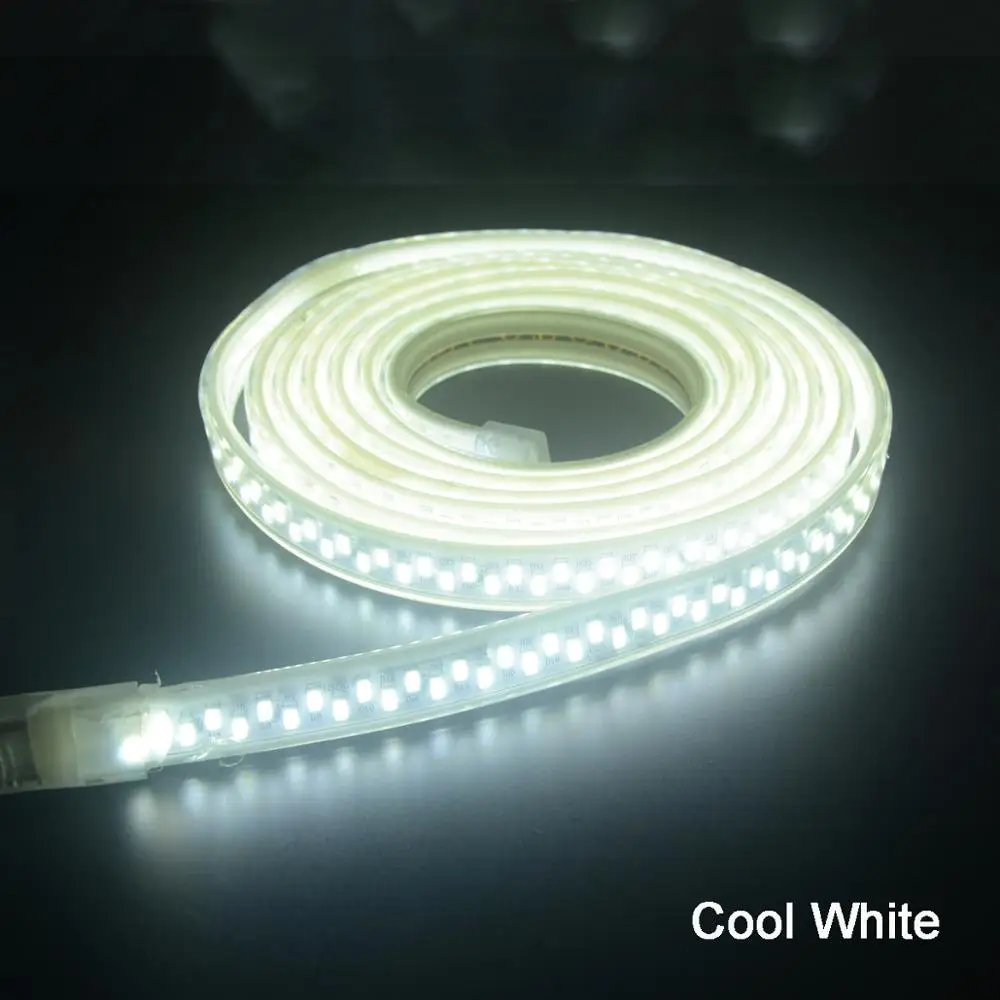 cool white SMD 5630 Водонепроницаемый светодиодный лента 5730 Светодиодные ленты светильник 220V 180 светодиодный/м с Мощность plug белый/теплый белый м, 1 м, 2 м, 3 м, 4 м, 5 м, 6 м 7 м 10 м - Испускаемый цвет: cool white