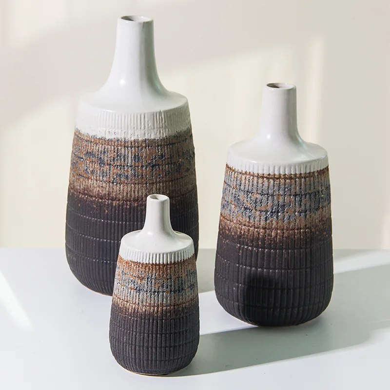 

Classical Ceramic Vase Narrow Flower Arrangement Container Living Room Bookcase Hydroponic Crafts Flower Flower Vase Home Decor