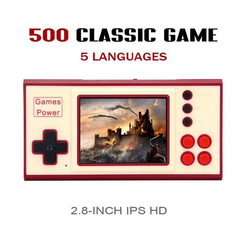 

Mini Retro Handheld K30 Video Game Console With USB Portable Game Player Built In 500 Games Support AV Output Gift For Kids