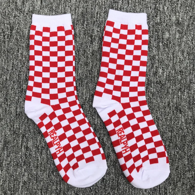 

New Novelty 19ss Mens High Street Skateboard Vetements Lattice Socks Parkour Street Cotton Hip Hop one size 22 CM