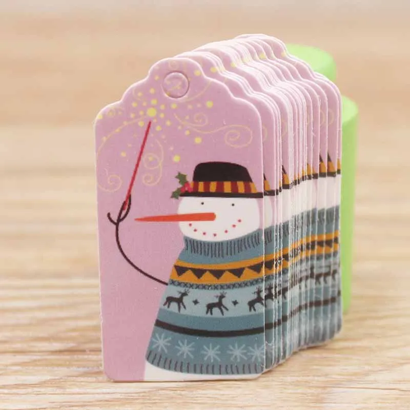 2x4cm 50 tag 50 шт./лот, белые/крафт-печатные этикетки для подарков на Рождество и год для торта на день рождения, вечерние этикетки для одежды - Цвет: 2x4cm 50 tag