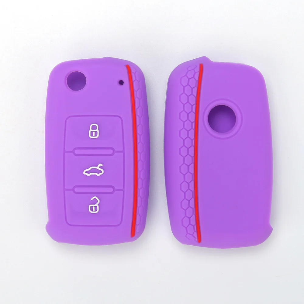 

Silicone Car Key Cover Flip Remote Key Protector Case for VW Volkswagen Golf 4 5 6 Bora Jetta POLO Passat B5 B6 Jetta Tiguan