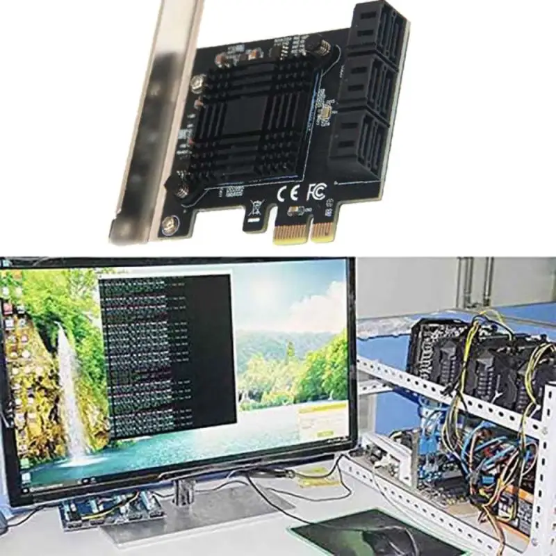

Плата расширения PCI-E на 6 портов SATA3.0, компьютерное шасси, адаптер SATA, высокоскоростная карта 6 интерфейсов SATA3.0 для компьютера