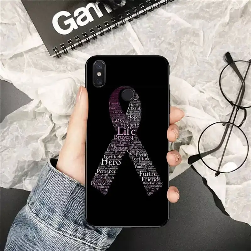 Мягкий чехол FHNBLJ для телефона с изображением девушки рака груди розовой лентой