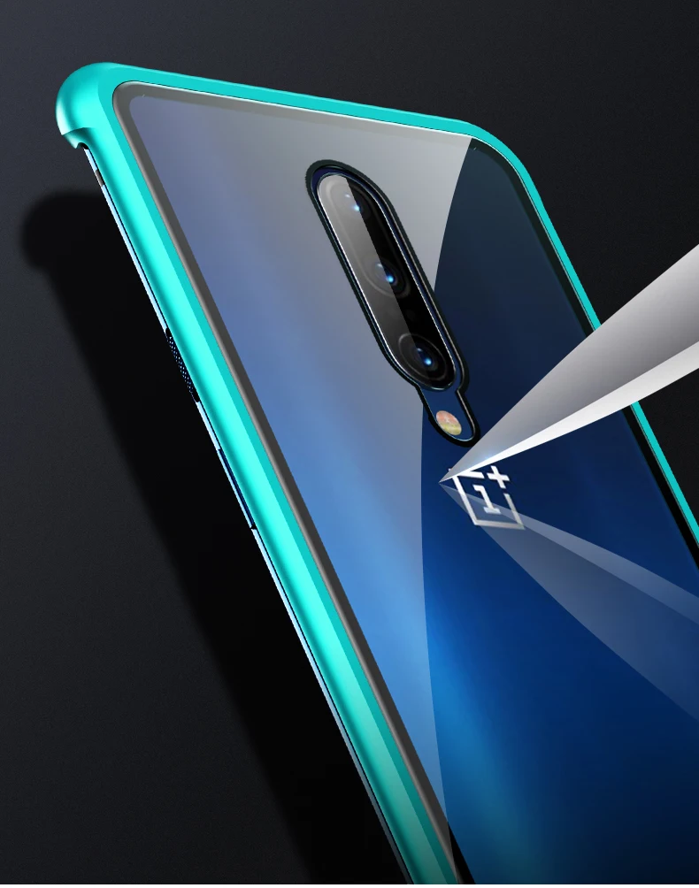 Роскошный Алюминиевый металлический чехол из закаленного стекла для Oneplus 7/7Pro чехлы для Oneplus 7 Pro металлический бампер рамка Coque