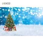 Laeacco Рождественский светильник для фотосъемки Bokeh Снежинка Подарки Дерево снег фон для фотосъемки новогодний фон для фотосъемки